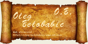 Oleg Belobabić vizit kartica